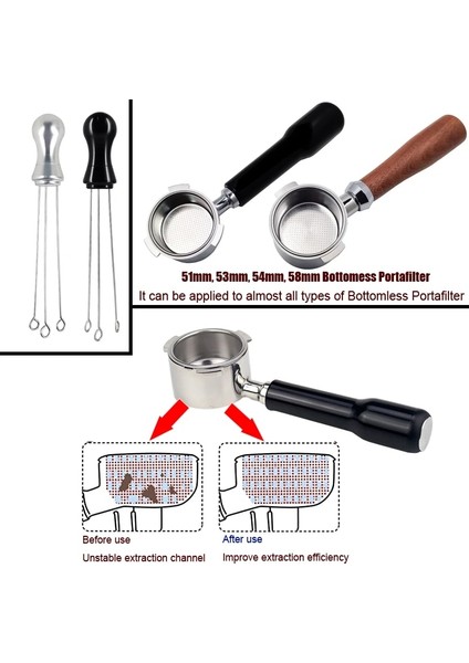 Jm Iğne 1 Stili Kahve Sabotaj Kahve Sabotaj Düzleştirici Alet Iğne Tipi Kahve Tozu Dağıtıcı Alüminyum Saplı Iğne (Yurt Dışından) modelleri