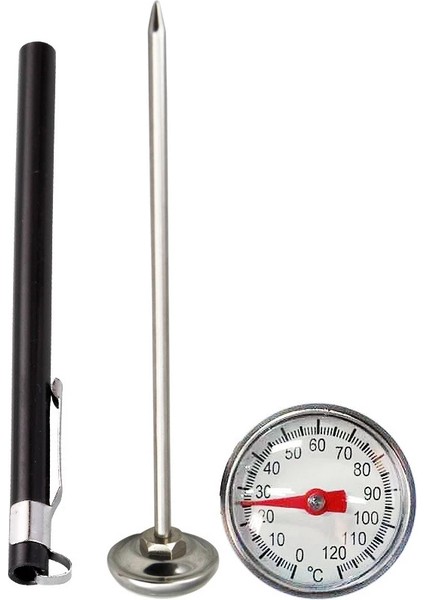 Siyah 0 Ila 120C Stili Pointer Termometre Mutfak Probu Gıda Çay Su Et Süt Kahve Köpüğü Barbekü Sıcaklık Test Cihazı -10~120 ° C Paslanmaz Çelik (Yurt Dışından)