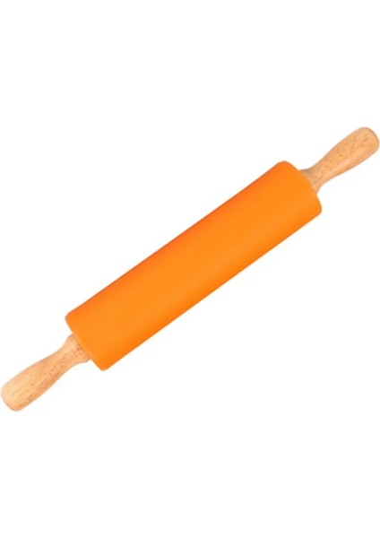 Turuncu Tarzı L Beden 3 Boyutları Silikon Oklava Ahşap Saplı Pasta Hamur Unu Rulo Mutfak Pişirme Pişirme Aracı Yapışmaz Ev Oklava (Yurt Dışından)