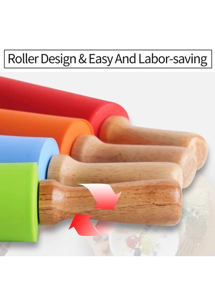 Turuncu Tarzı L Beden 3 Boyutları Silikon Oklava Ahşap Saplı Pasta Hamur Unu Rulo Mutfak Pişirme Pişirme Aracı Yapışmaz Ev Oklava (Yurt Dışından) fiyatları