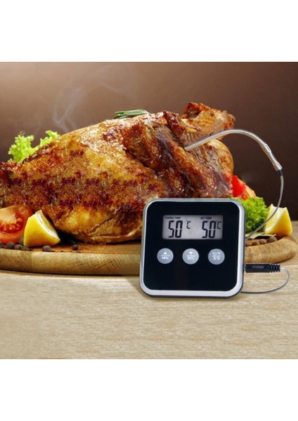 D Stili Elektronik Dijital LCD Gıda Termometresi Probu Barbekü Et Su Yağı Pişirme Sıcaklık Alarmı Pişirme Zamanlayıcısı Mutfak Pişirme Test Cihazı (Yurt Dışından) fiyatları