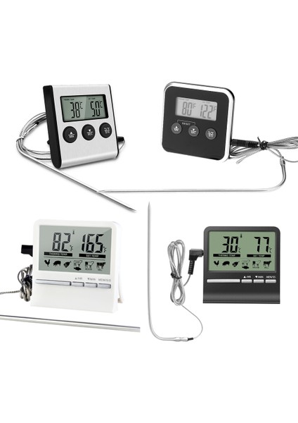 D Stili Elektronik Dijital LCD Gıda Termometresi Probu Barbekü Et Su Yağı Pişirme Sıcaklık Alarmı Pişirme Zamanlayıcısı Mutfak Pişirme Test Cihazı (Yurt Dışından) indirimleri