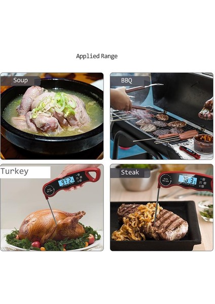Kırmızı Stil Yeni Katlanır Gıda Termometresi Elektronik Et Barbekü Termometresi Bebek Süt Sıcaklık Mutfak Pişirme Termometresi Mutfak Aletleri (Yurt Dışından) modelleri