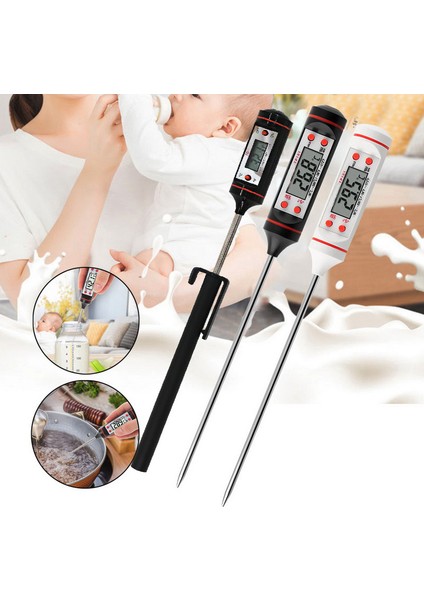 Siyah Stil Elektronik Dijital Gıdalar Termometre Kek Şekeri Fry Barbekü Gıda Et Sıcaklığı Uzun Problu Ev Termometreleri (Yurt Dışından) fiyatları