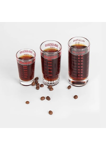 Kırmızı Stil 90ML ml Cam Ölçme Fincan Espresso Shot Cam Sıvı Cam Ons Bardak Ölçekli Mutfak Ölçü Aleti Malzemeleri (Yurt Dışından) indirimleri