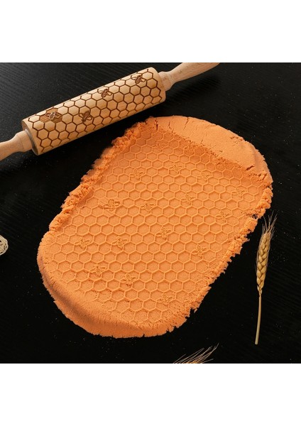 D Stili 35CM Noel Oklava Oyma Oyma Ahşap Kabartmalı Oklava Mutfak Aracı Fondan Kek Oyulmuş Rulo Çiçek Wisteria (Yurt Dışından)