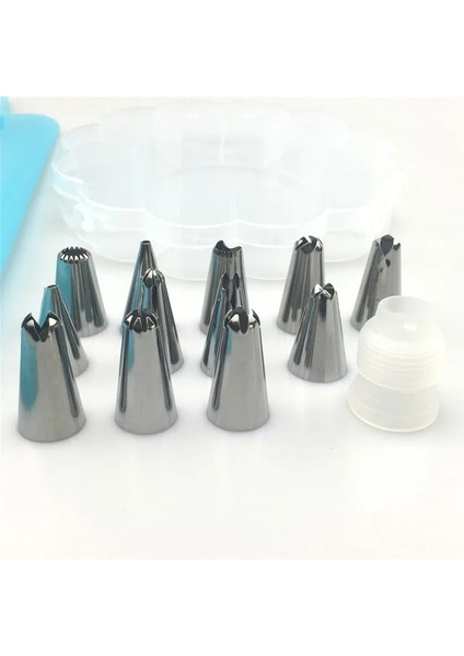 Kutu Stili Olmadan Gök Mavisi 14PCBOX Tatlı Dekoratörler Silikon Buzlanma G Kremalı Pasta Torbası Paslanmaz Çelik G Kremalı Pasta Için Buzlanma Memesi Aracı (Yurt Dışından) fırsatları
