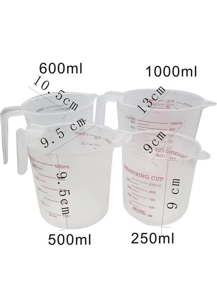 Şeffaf Stil 250 ml Plastik Ölçme Fincan Şeffaf Mezun Kupası ile Çevre Dostu Mezun Dökün Musluk Mutfak Ölçüm Fincan Lab Sıvı Ölçü (Yurt Dışından)