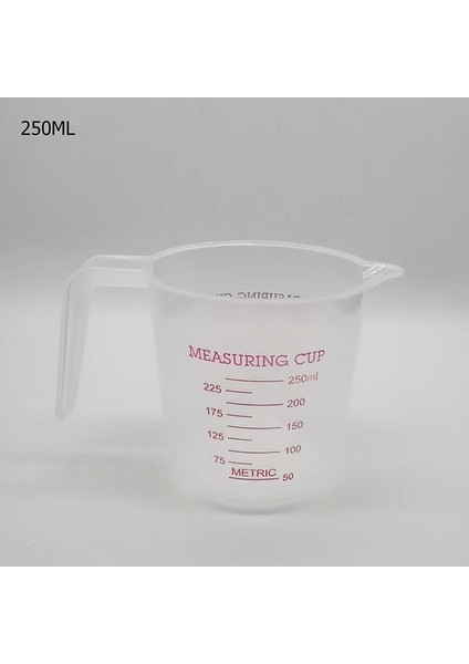 Şeffaf Stil 250 ml Plastik Ölçme Fincan Şeffaf Mezun Kupası ile Çevre Dostu Mezun Dökün Musluk Mutfak Ölçüm Fincan Lab Sıvı Ölçü (Yurt Dışından)