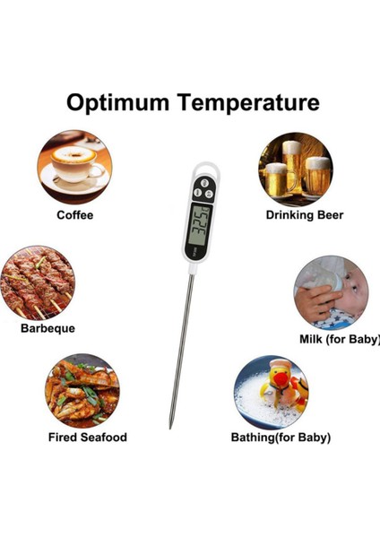 Yeşil Stil Dijital Et Termometresi Pişirme Gıda Mutfak Barbekü Probu Su Süt Sıvı Fırın Dijital Sıcaklık Ölçer Fırın Termometre Aracı (Yurt Dışından) indirimleri