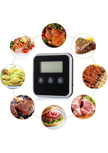 Yeşil Stil Profesyonel Zamanlayıcı Gıda Barbekü Et Termometre Uzaktan Prob Fırın Sıcaklık Göstergesi Uyarısı ile Anında Okuma Dijital Termometre (Yurt Dışından) modelleri