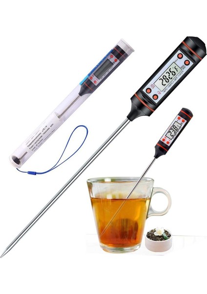 Tüp Tarzı Siyah LCD Dijital Mutfak Probu Termometre Yemek Pişirme Gıda Sıvı Dijital Termometre Et Barbekü Süt Probu Mutfak Için Cod (Yurt Dışından) fiyatları