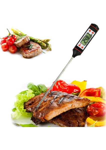 1 Adet Tarzı Mutfak Pişirme Gıda Et Probu Dijital Barbekü Termometresi -50 T Derece Probu Termometre Anında Okuma Fırın Termometresi Araçları (Yurt Dışından)