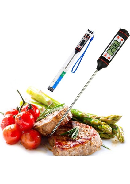 1 Adet Tarzı Mutfak Pişirme Gıda Et Probu Dijital Barbekü Termometresi -50 T Derece Probu Termometre Anında Okuma Fırın Termometresi Araçları (Yurt Dışından)