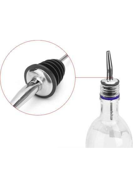 Gümüş Tarzı Paslanmaz Çelik Viski Likör Yağı Şarap Şişesi Dökücü Kapağı Bacalı Stoper Ağız Dağıtıcı Barmen Mutfak Gereçleri Bar Aksesuarları (Yurt Dışından) fırsatları