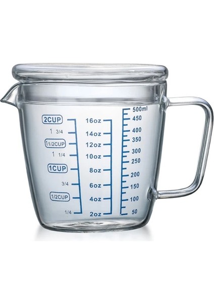 Kapak Stili ile 250 ml 2022 Yeni 250ML 500ML Isıya Dayanıklı Cam Ölçme Fincan Süt Tartı Mikrodalga Ölçü Kapaklı Sürahi (Yurt Dışından)