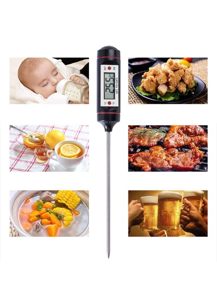 Siyah Stil Mutfak Dijital Barbekü Gıda Termometresi Et Kek Şeker Kızartma Izgara Yemek Ev Yemek Pişirme Termometresi Ölçer Fırın Termometresi Aracı (Yurt Dışından) fiyatları