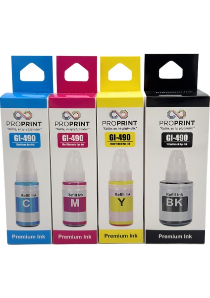 Canon G4410 4 Renk Mürekkep 135 ml - 70 ml GI-490