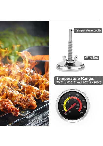 Barbekü Termometre Stili Metal Barbekü Sigara Içen Izgara Sıcaklık Ölçer Barbekü Termometre Pişirme Gıda Probu Izgara Fırın Ev Mutfak Aksesuarları (Yurt Dışından) fiyatları