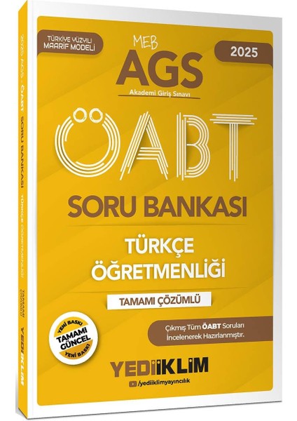 2025 Meb Ags Öabt Türkçe Öğretmenliği Tamamı Çözümlü Soru Bankası
