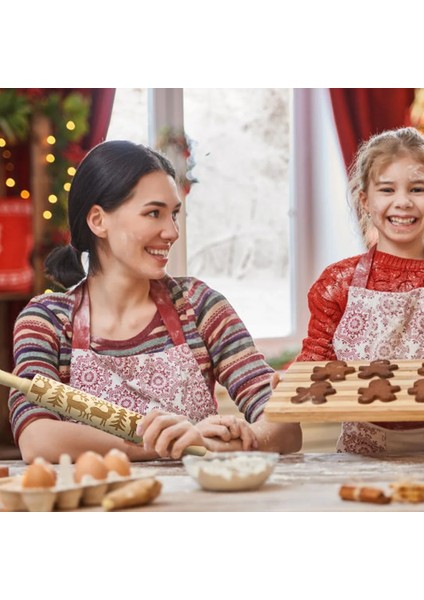 JM02025 Stili Noel Elk Baskı Oklava Ahşap Kabartmalı Ağaç Kalp Haddeleme Owflake Noel Çan Kurabiye Çubuğu Doku Rulo (Yurt Dışından) modelleri