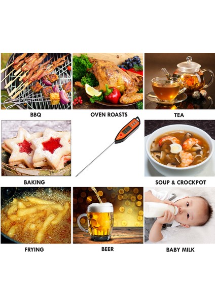 TP300 Stili Dijital Et Termometresi Barbekü Fırın Mutfak Dijital Pişirme Gıda Probu Gıda Sıcaklık Sensörü Ölçer Pişirme Termometre Ölçer Aracı (Yurt Dışından) indirimleri