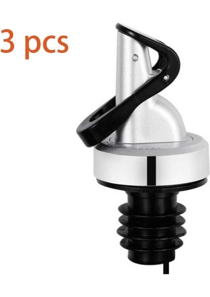 Gümüş 3 Adet Tarzı Ev Otomatik Zeytinyağı Püskürtücü Likör Dispenseri Kauçuk Şarap Dökücüler Flip Top Içecek Kırmızı Şarap Stoper Mutfak Alet Çubuğu Aksesuar (Yurt Dışından)