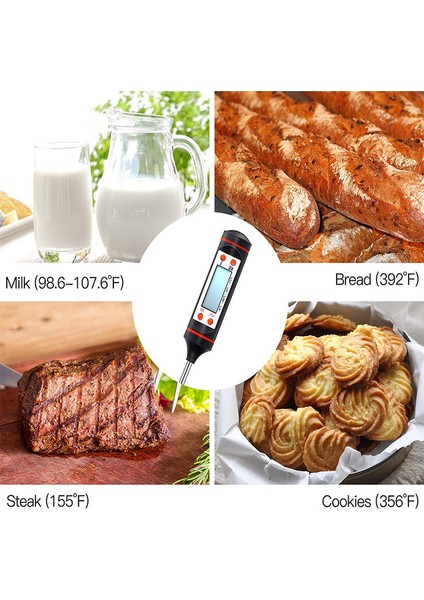 Termometre Siyah-2 Tarzı Gıda Termometresi Mutfak Dijital Termometre Barbekü Et Kek Yemek Ev Pişirme Termometre Ölçer Fırın Termometre Aracı (Yurt Dışından) fırsatları