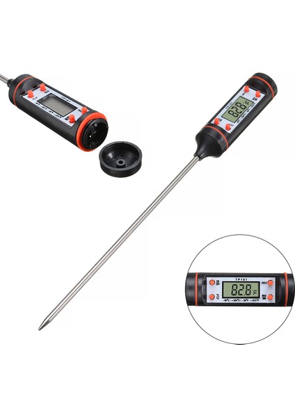 Yeni Pişirme Termometre Probu Dijital Paslanmaz Çelik Mutfak Barbekü Izgara Gıda Et Pişirme Pişirme Araçları Için Anında Okuma (Yurt Dışından)