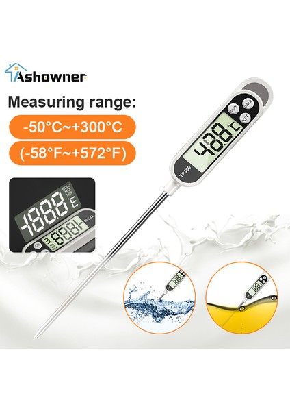 Beyaz Stil TP300 Gıda Termometresi Mutfak Termometresi Et Suyu Süt Pişirme Gıda Probu Barbekü Elektronik Fırın Termometresi Mutfak Aletleri (Yurt Dışından) fiyatları