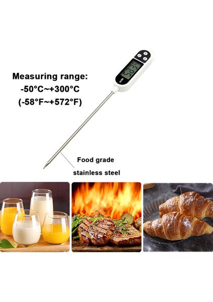 Beyaz Stil TP300 Gıda Termometresi Mutfak Termometresi Et Suyu Süt Pişirme Gıda Probu Barbekü Elektronik Fırın Termometresi Mutfak Aletleri (Yurt Dışından) modelleri