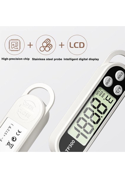 Beyaz Stil TP300 Gıda Termometresi Mutfak Termometresi Et Suyu Süt Pişirme Gıda Probu Barbekü Elektronik Fırın Termometresi Mutfak Aletleri (Yurt Dışından) indirimleri