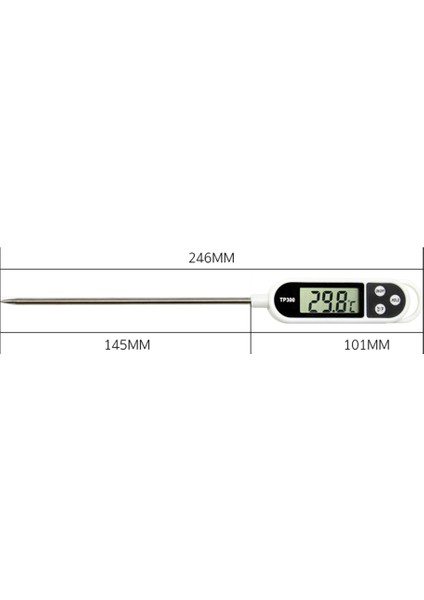 Ben Stil Elektronik Dijital LCD Gıda Termometresi Probu Barbekü Et Su Yağı Pişirme Sıcaklık Alarmı Pişirme Zamanlayıcısı Mutfak Pişirme Test Cihazı (Yurt Dışından)