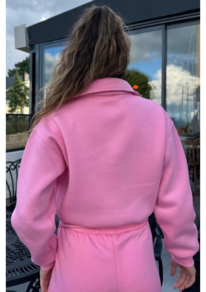 Polo Yaka Şardonlu Kadın Sweatshirt modelleri