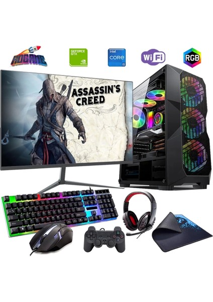 I5 12400F 32GB Ddr4 1tb M2 4gb GTX1650 24" Mon. Oyun Bilgisayarı (Gaming Set)