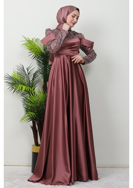 Kolu Drapeli Pullu Abiye Gül Kurusu fiyatları