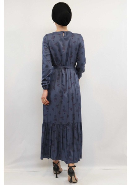 Çiçek Desenli Elbise Indigo indirimleri