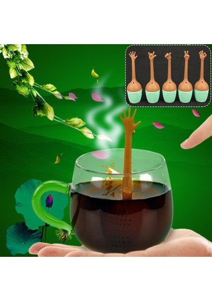 B Tarzı Komik El Işaretleri Çay Demliği Siyah Çay Süzgeci Fda Sınıfı Silikon Gevşek Yapraklı Bitki Baharat Tutucu Ev Çay Demleme Araçları (Yurt Dışından) indirimleri
