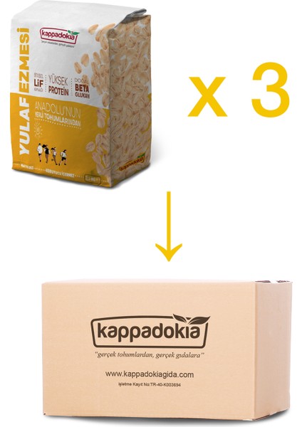 Yerli Katkısız Yulaf Ezmesi 7,5 kg (2,5 kg x 3)