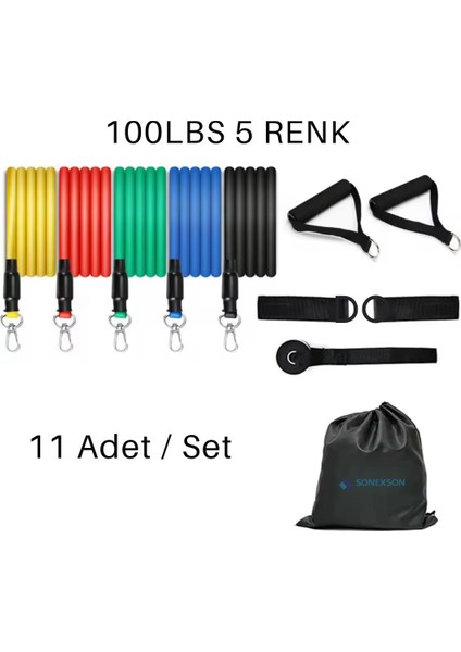 11 Parça Direnç Lastiği Seti Pilates Kondisyon Yoga Kardiyo Aerobik Fitness Egzersiz Direnç Lastik fiyatları
