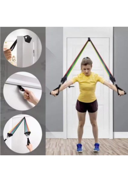 11 Parça Direnç Lastiği Seti Pilates Kondisyon Yoga Kardiyo Aerobik Fitness Egzersiz Direnç Lastik indirimleri