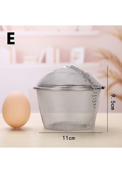 E Stili 5 Boyut Paslanmaz Çelik Çay Kilitli Baharat Yumurta Şekilli Top Mesh Süzgeç Çay Sürahi Kolu Kapaklı (Yurt Dışından)