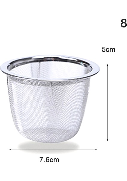 A8 Stili Yeniden Kullanılabilir Paslanmaz Çelik Fileli Çay Süzgeci Çaydanlık Çay Yaprağı Baharat Filtre Içecek Ekipmanı Mutfak Aksesuarları Çap .8cm (Yurt Dışından)