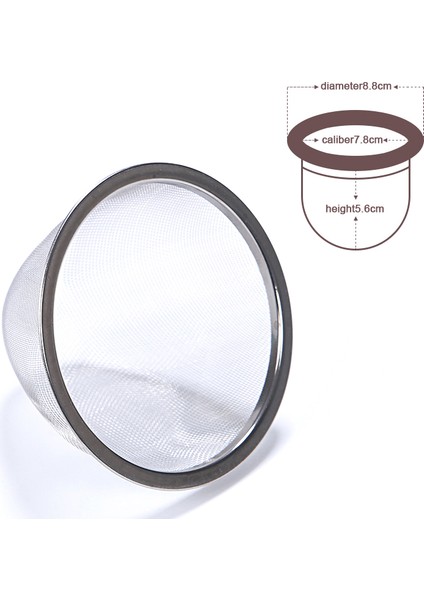 A8 Stili Yeniden Kullanılabilir Paslanmaz Çelik Fileli Çay Süzgeci Çaydanlık Çay Yaprağı Baharat Filtre Içecek Ekipmanı Mutfak Aksesuarları Çap .8cm (Yurt Dışından)