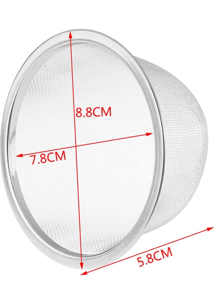 8,8 cm Stili Paslanmaz Çelik Kullan At Çapı Çay Süzgeci Çaydanlık Çay Yaprağı Baharat Filtresi Içecekler Mutfak Aksesuarları 0.5cm (Yurt Dışından)