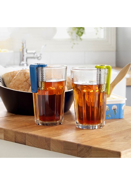 Açık Sarı Stil Saplı Çelik Çay Süzgeci Çaydanlık Çay Poşeti Süzgeci Filtre Ev Çay Demleme Yapımı (Yurt Dışından)