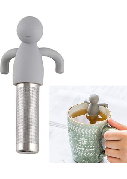 Açık Gri Tarzı Çay Süzgeci Ilginç Hayat Ortak Çaydanlık Silikon Çay Filtre Demlik Demlik Çay Aksesuarları Mutfak Araçları (Yurt Dışından)