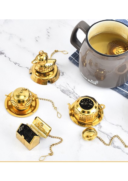 Açık Altın Tarzı Paslanmaz Çelik Çay Demliği Şeklinde Çay Demliği Mutfak Çay Seti Aksesuarları Çay Topu Baharat Çiçek Çay Süzgeci Bitki Süzgeci (Yurt Dışından) fiyatları