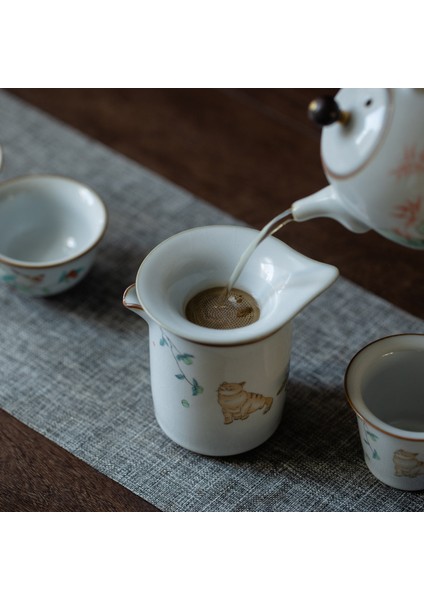 No.5 Tarzı Çin Tarzı Çatlak Seramik Çay Süzgeci Aksesuarları Çay Süzgeci Filtre Çay Fincanı 2 Parça Set Ru Fırını Porselen H528 (Yurt Dışından) indirimleri