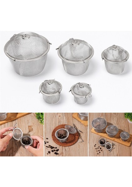 4.5cm Tarzı 5 Boyut Paslanmaz Çelik Süzgeçler Çay Demlik Kilitleme Baharat Çay Süzgeç Kilitli Şekerleme Çay Süzgeç Süzgeç Mutfak Aksesuarları (Yurt Dışından) indirimleri